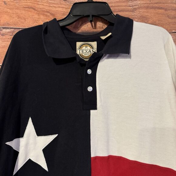 Texas Dry Goods Flag Polo Shirt XXL Men’s Short Sleeve 100% Cotton Authentic - Picture 2 of 6